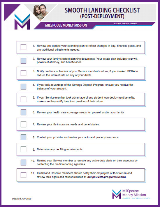 Smooth Landing Handout for Military Spouses Thumbnail