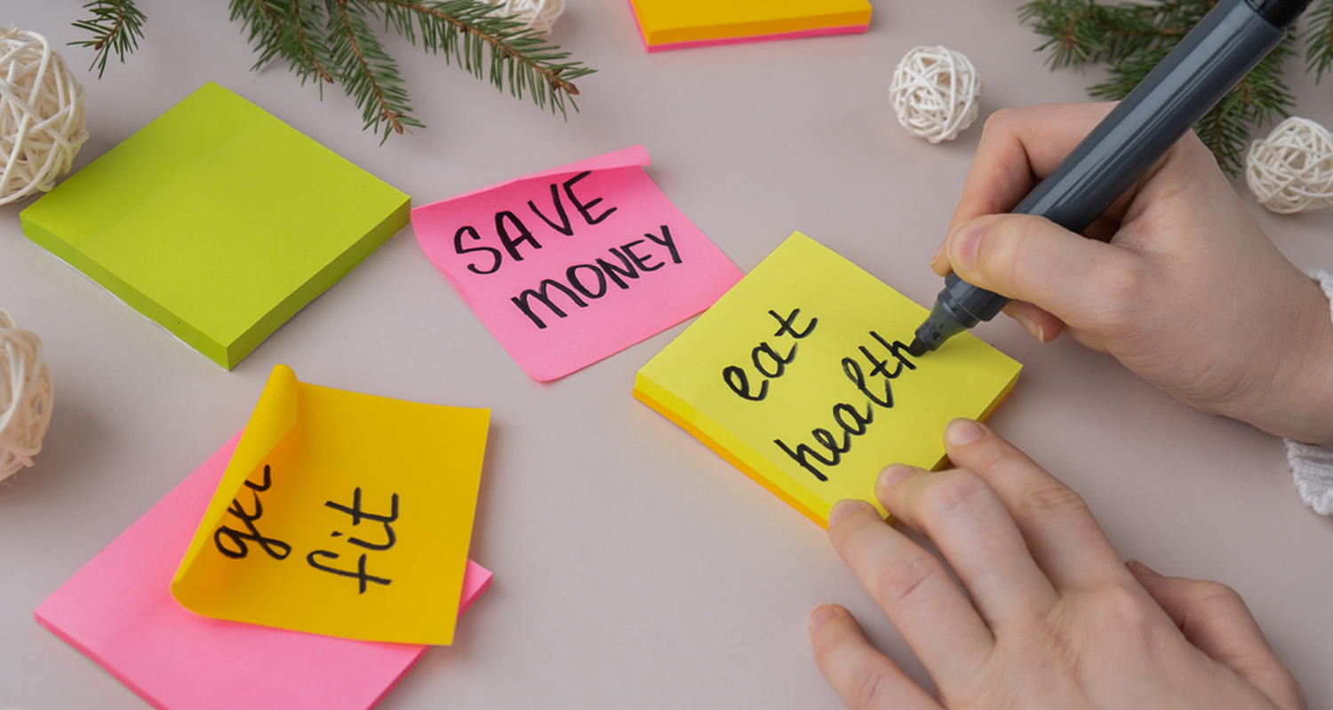 resolutions on post-it notes