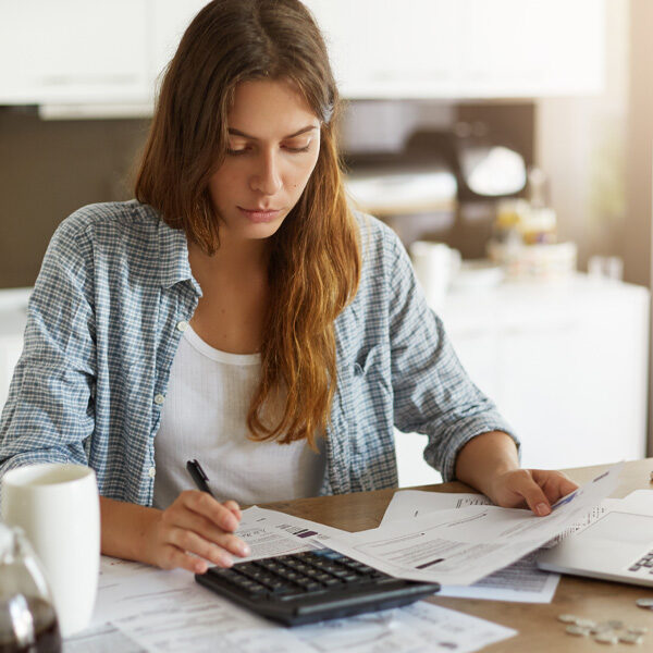 woman reviewing paperwork